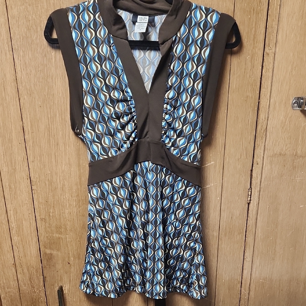 Studio 1940 Brown and Blue Patterned Shirt